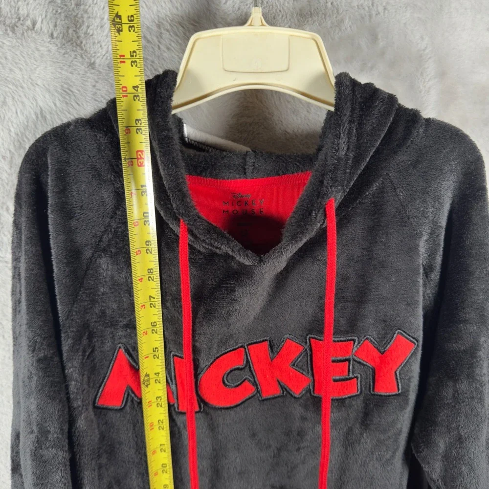 Disney Mickey Mouse Plush Fleece Oversized Hoodie Sleep Shirt‎ Black Red Small - Picture 6 of 10